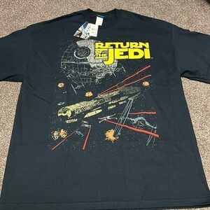 Star Wars Vintage Return Of The Jedi Shirt 2XL Black Authentic Rare VTG